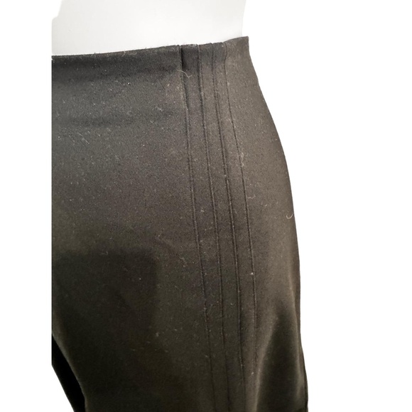 Black Pleated Wool Blend  Classic ALine Skirt Medium business work official L - Picture 5 of 9